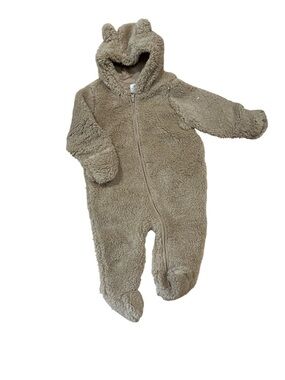 GAP Teddy Fleece Hooded One-Piece in Taupe